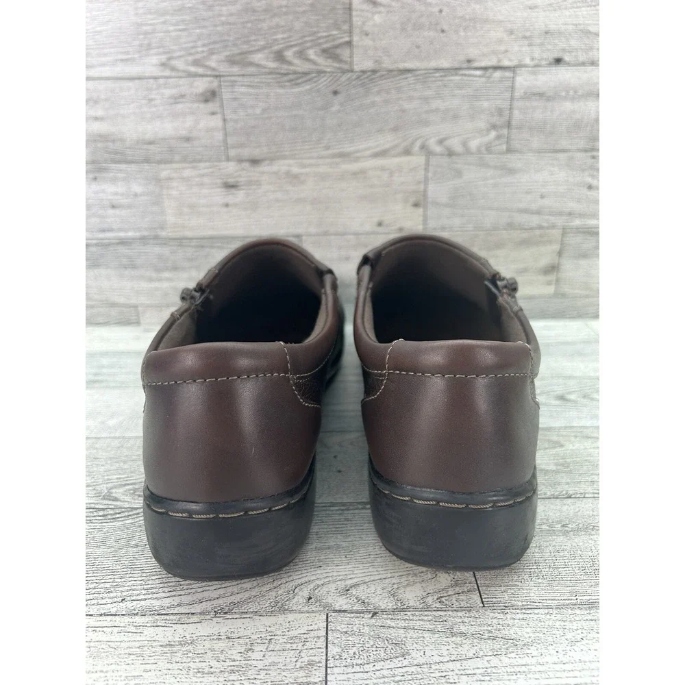 Collection By Clarks Cora Giny Brown‎ Tumbled Leather Loafer Slip on Womens 9W